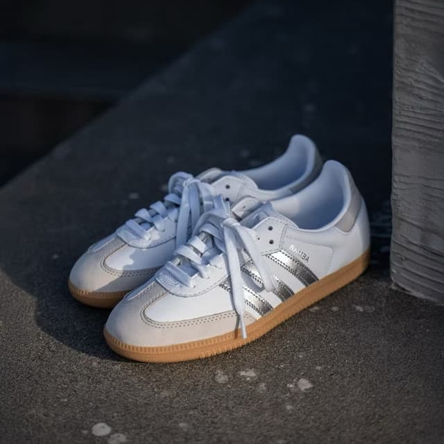 Adidas Originals Samba 白銀 麂皮 膠底 男女款 休閒鞋 JI2725