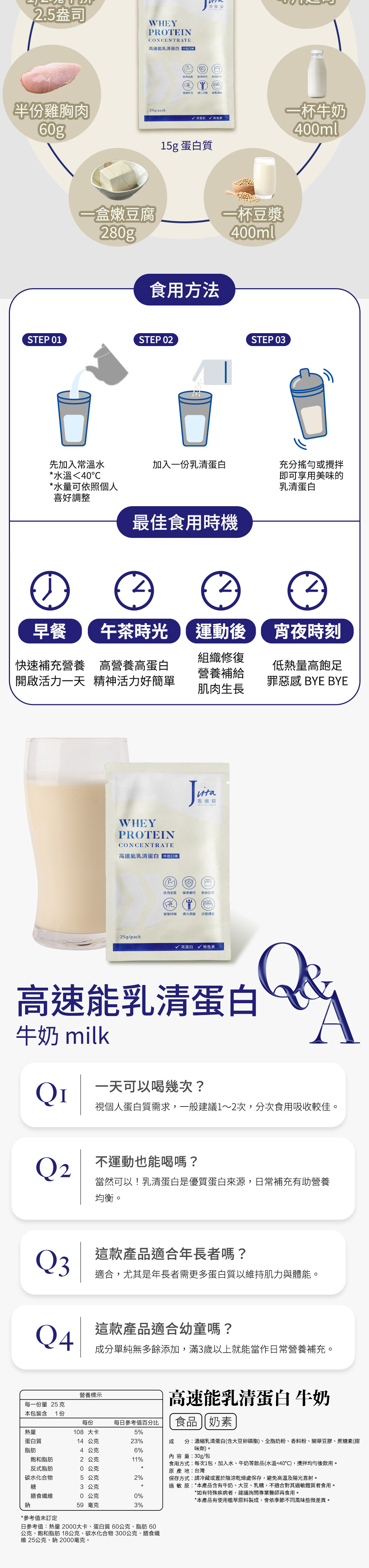 Jvita潔薇塔高速能乳清蛋白(牛奶風味) 高蛋白飲品 運動後蛋白飲
