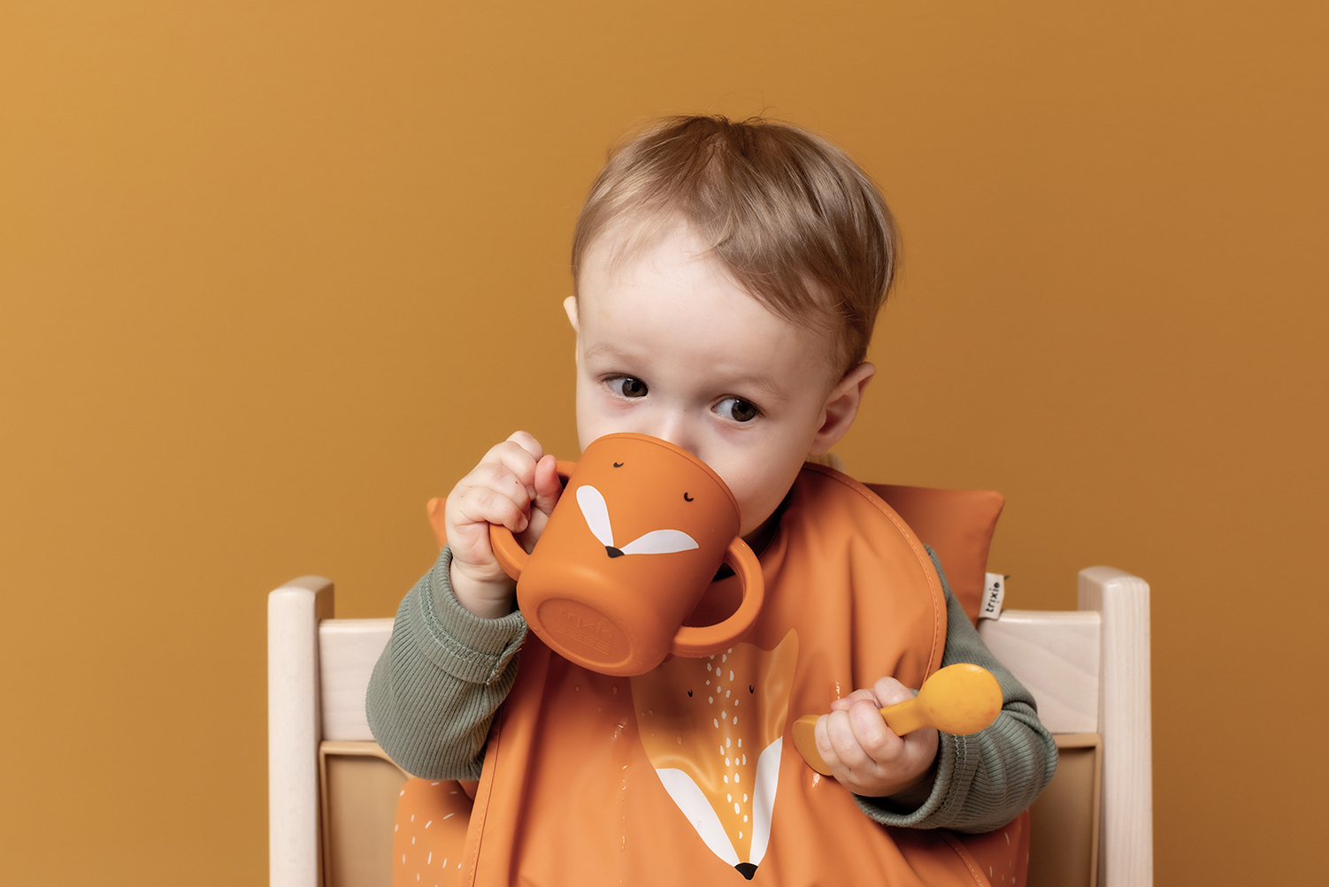 trixie 動物造型矽膠雙耳水杯-聰明狐狸