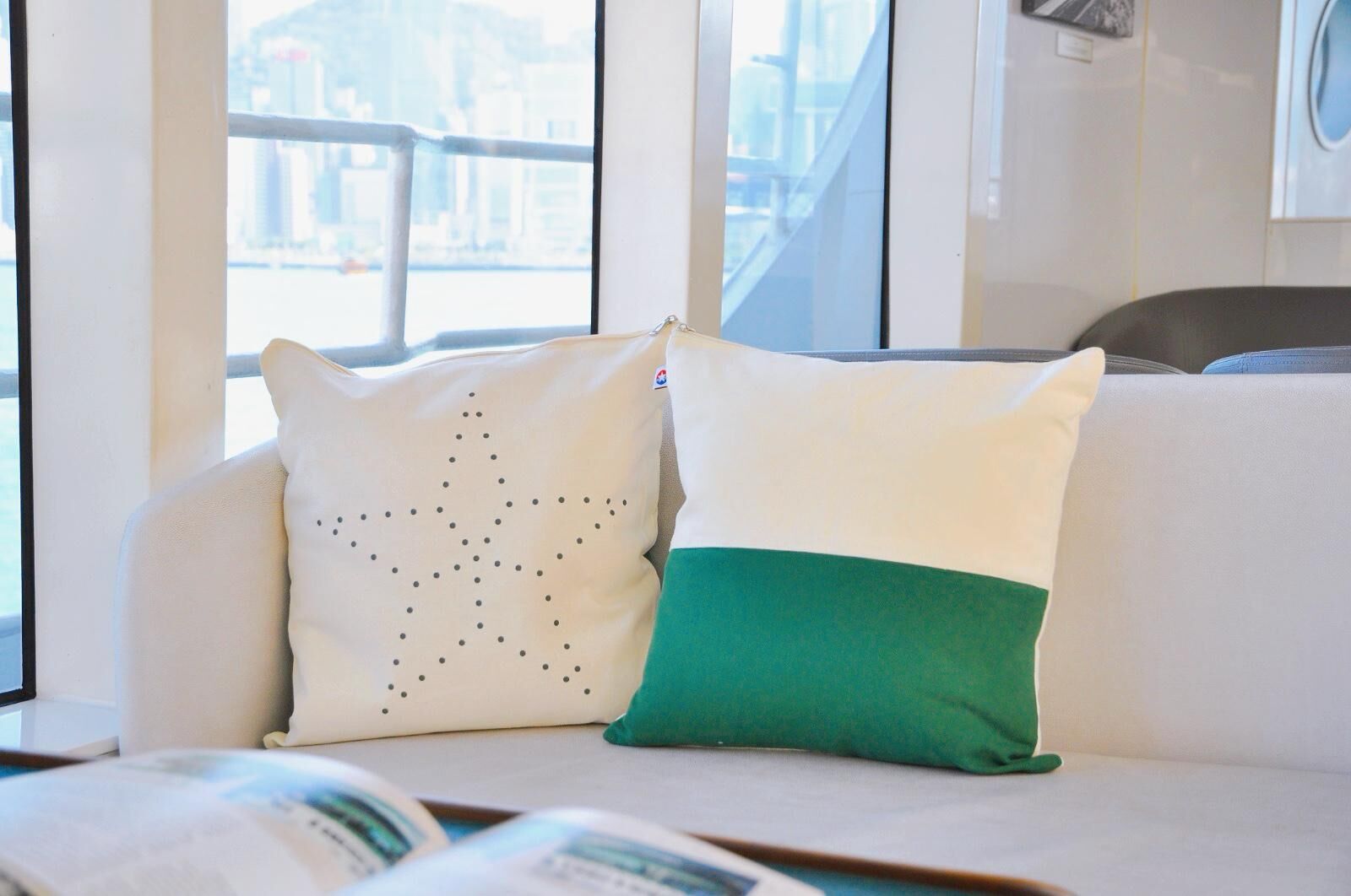 星星 x 綠白色雙面咕臣套