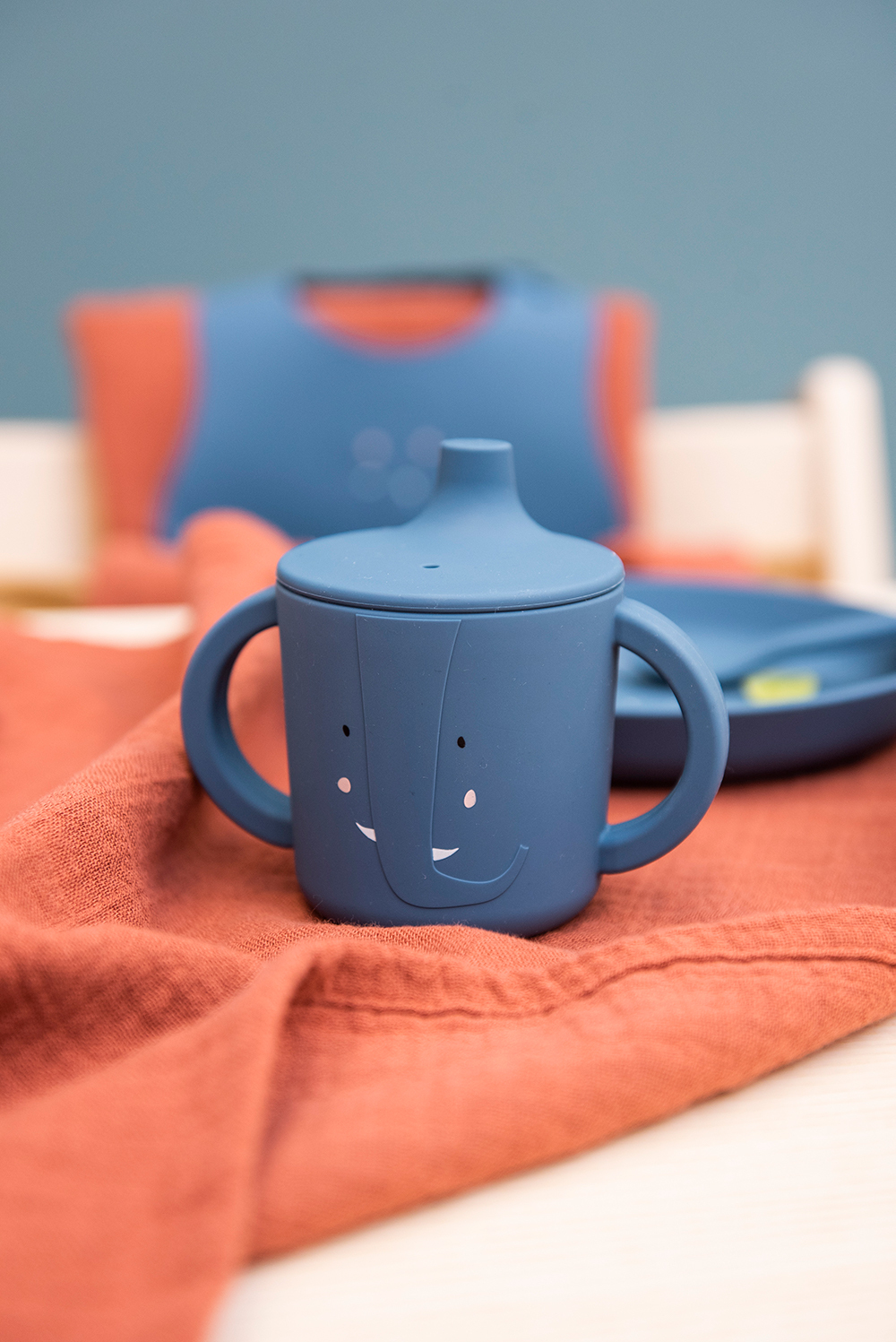 trixie 動物造型矽膠雙耳水杯-逗趣小象