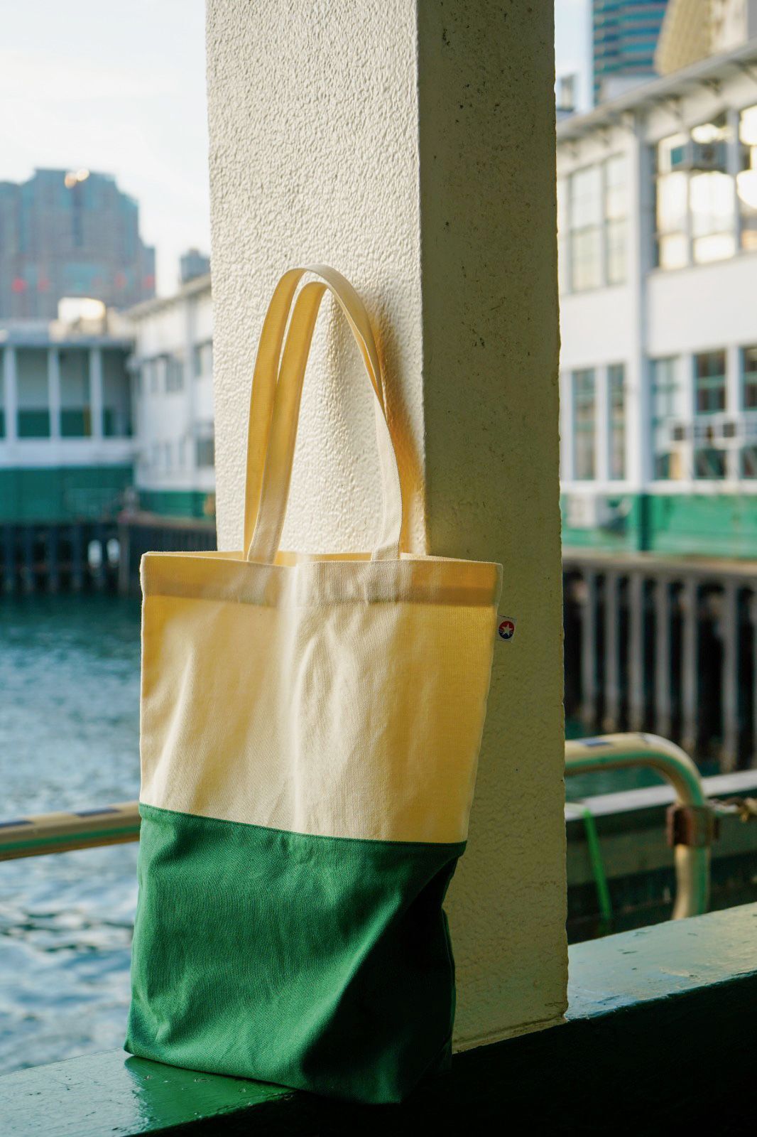 天星小輪文青系列 - 帆布袋（綠白色款）