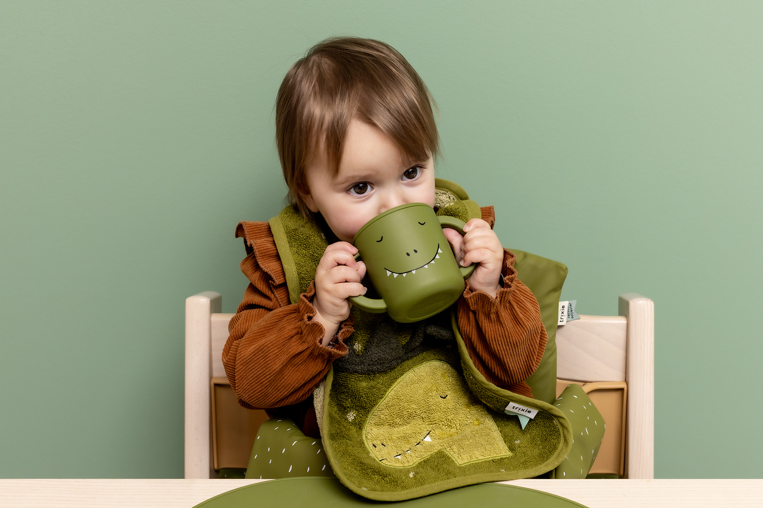 trixie 動物造型矽膠雙耳水杯-威力恐龍