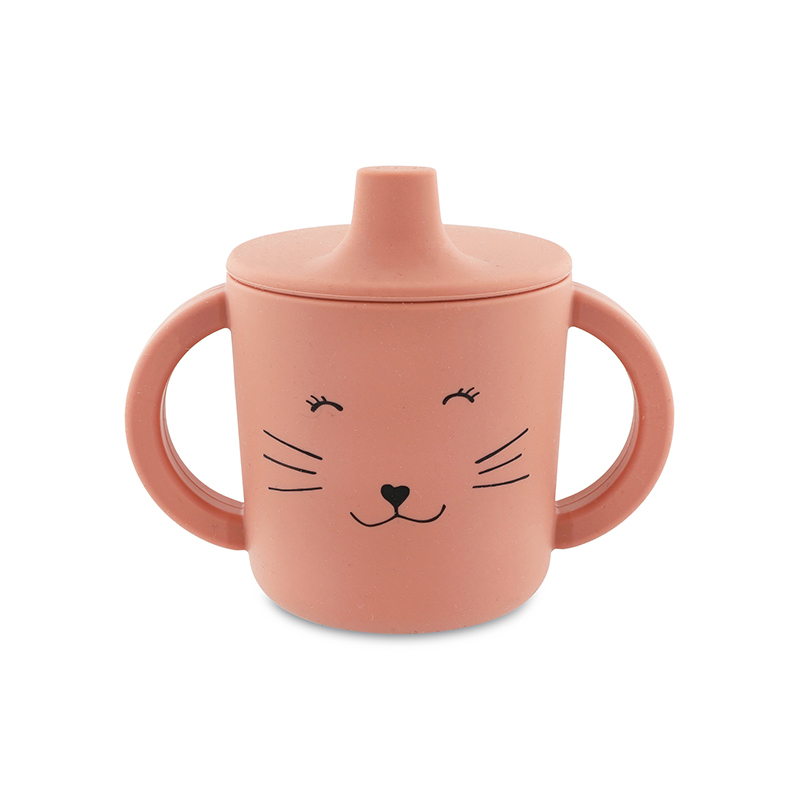 trixie 動物造型矽膠雙耳水杯-甜笑貓咪