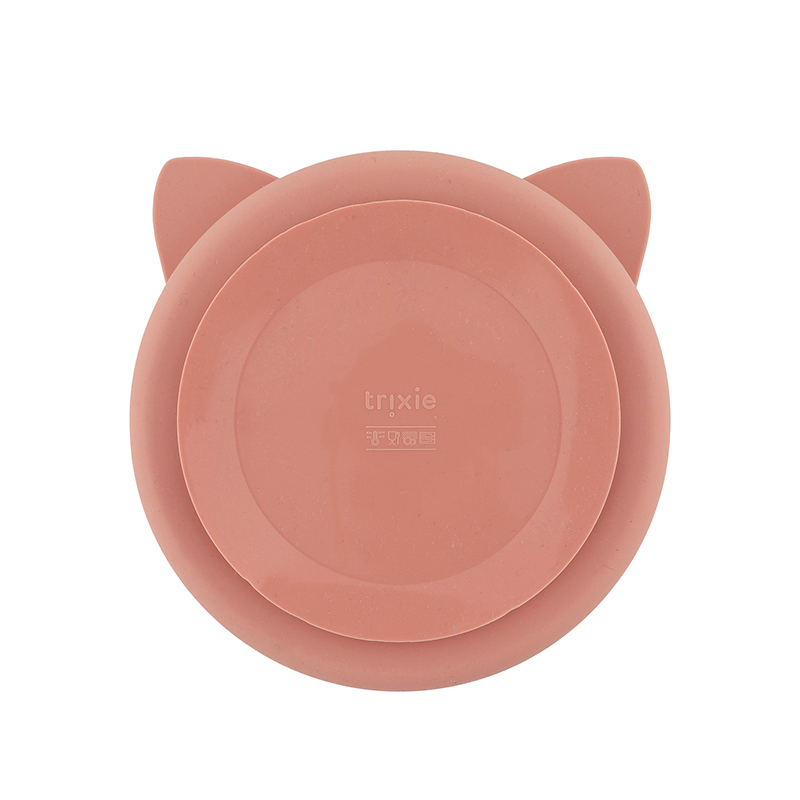 trixie 動物造型矽膠防滑餐盤-甜笑貓咪