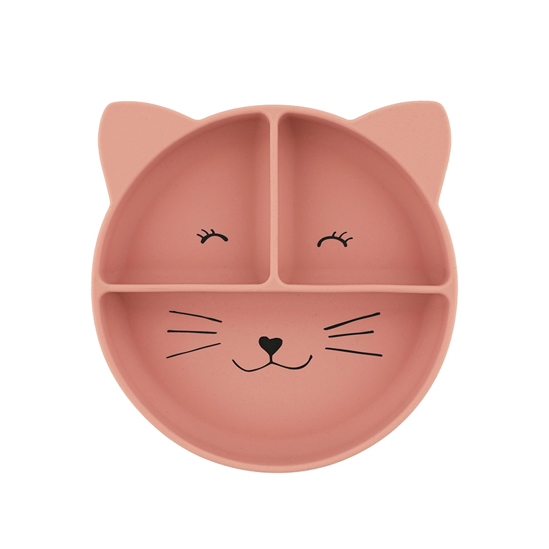 trixie 動物造型矽膠防滑餐盤-甜笑貓咪