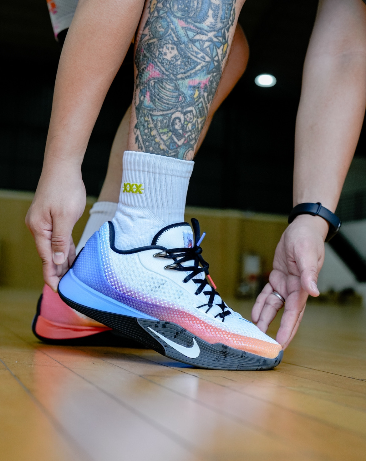 男鞋 NIKE S.T. FLARE EP 白彩虹 鴛鴦 漸層 戶外耐磨 籃球鞋 氣墊緩震 實戰鞋 氣焰【IH7326-110】