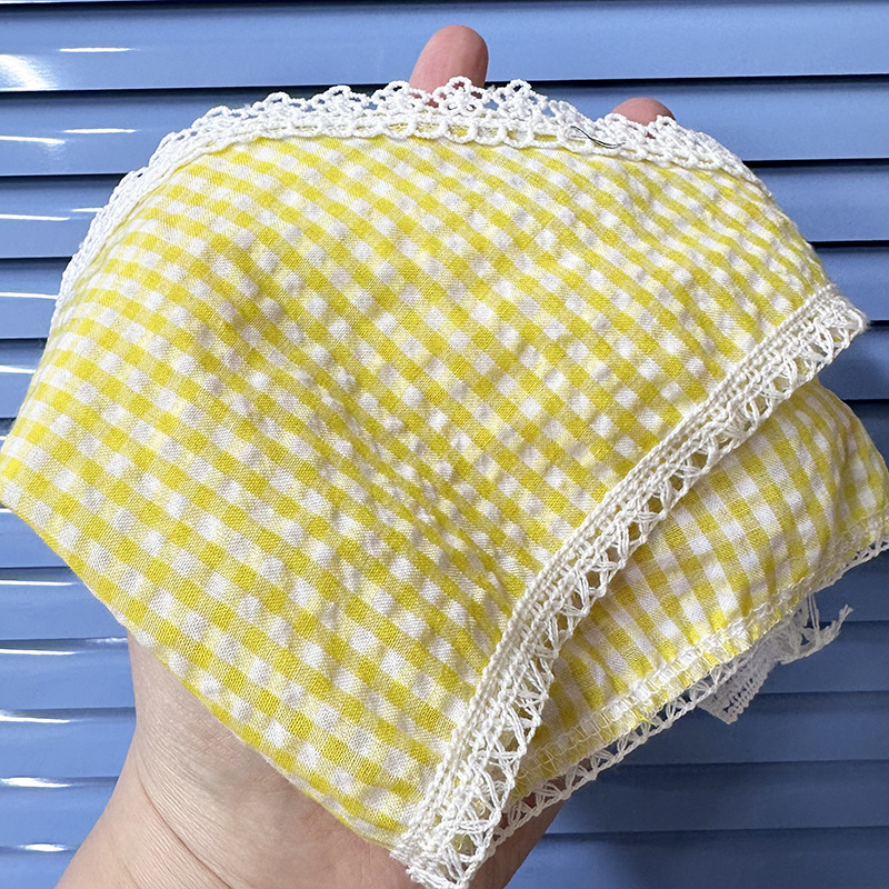 《1637》小鴨花朵刺繡黃格子包屁裙（66-100）