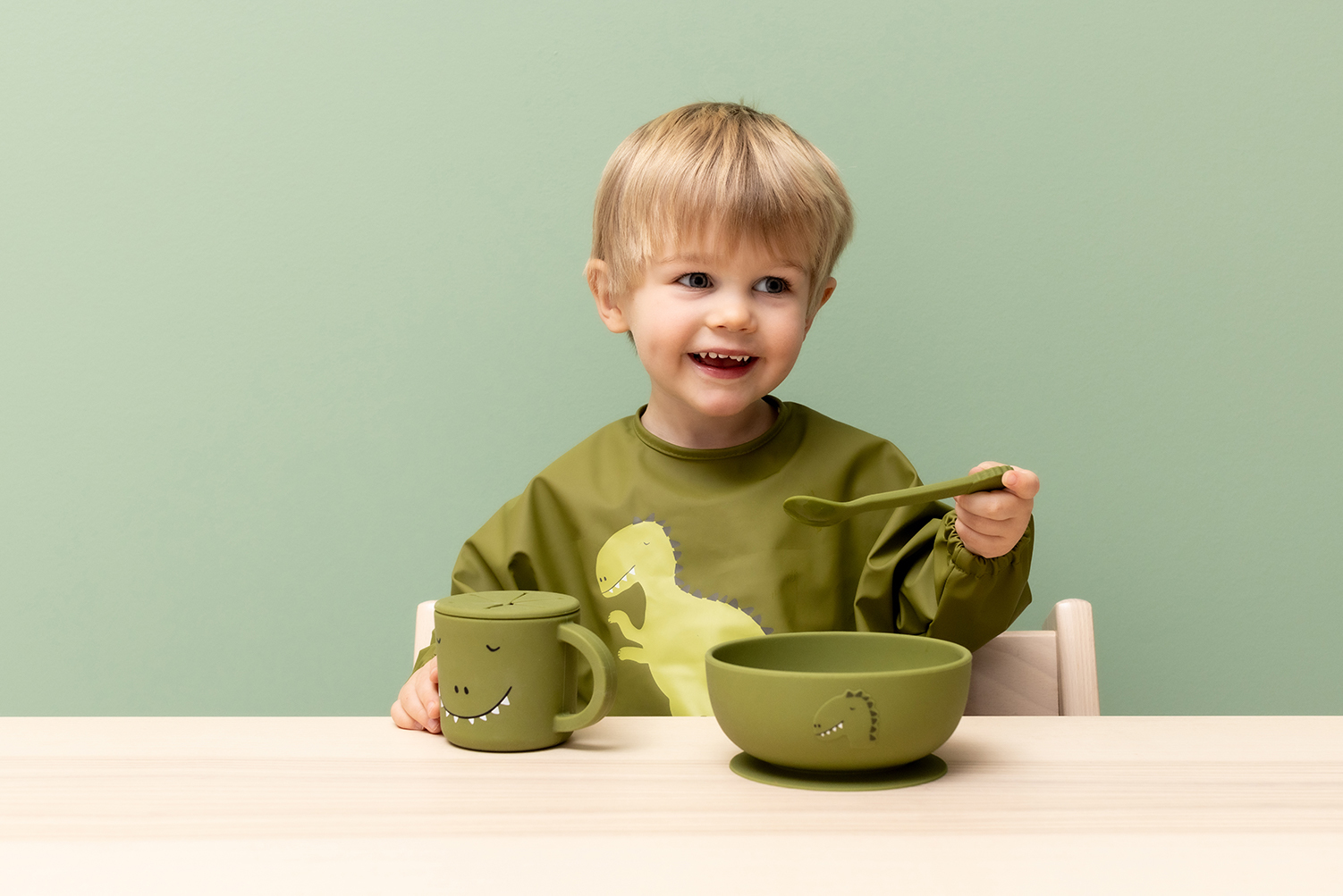 trixie 動物造型矽膠湯匙2入組-威力恐龍