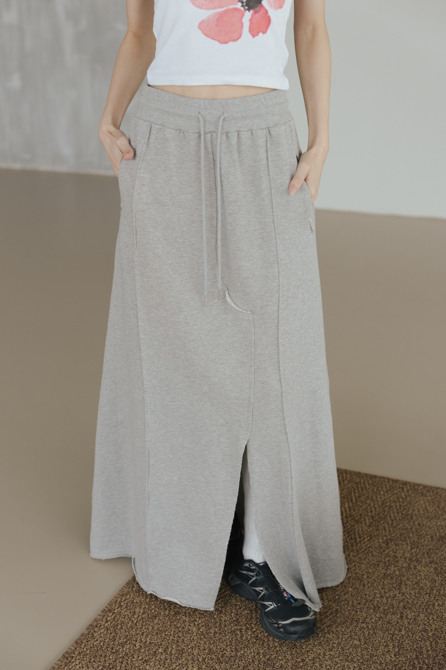 Zipper-Slit Long Skirt #長裙