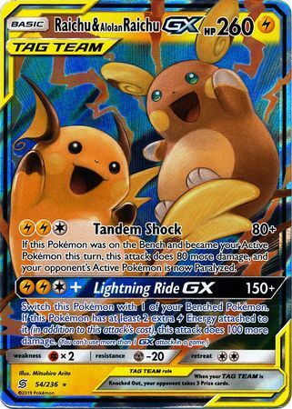 Raichu & Alolan Raichu GX - 54/236 - Ultra Rare