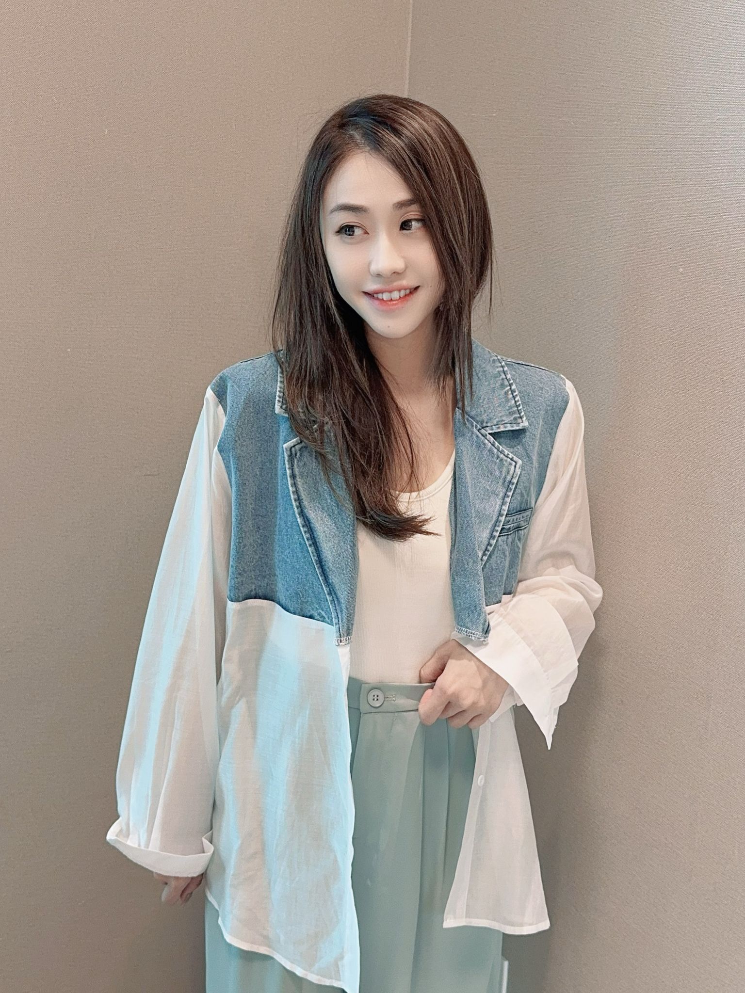 JK#7356 🤍併少少牛仔襯衫