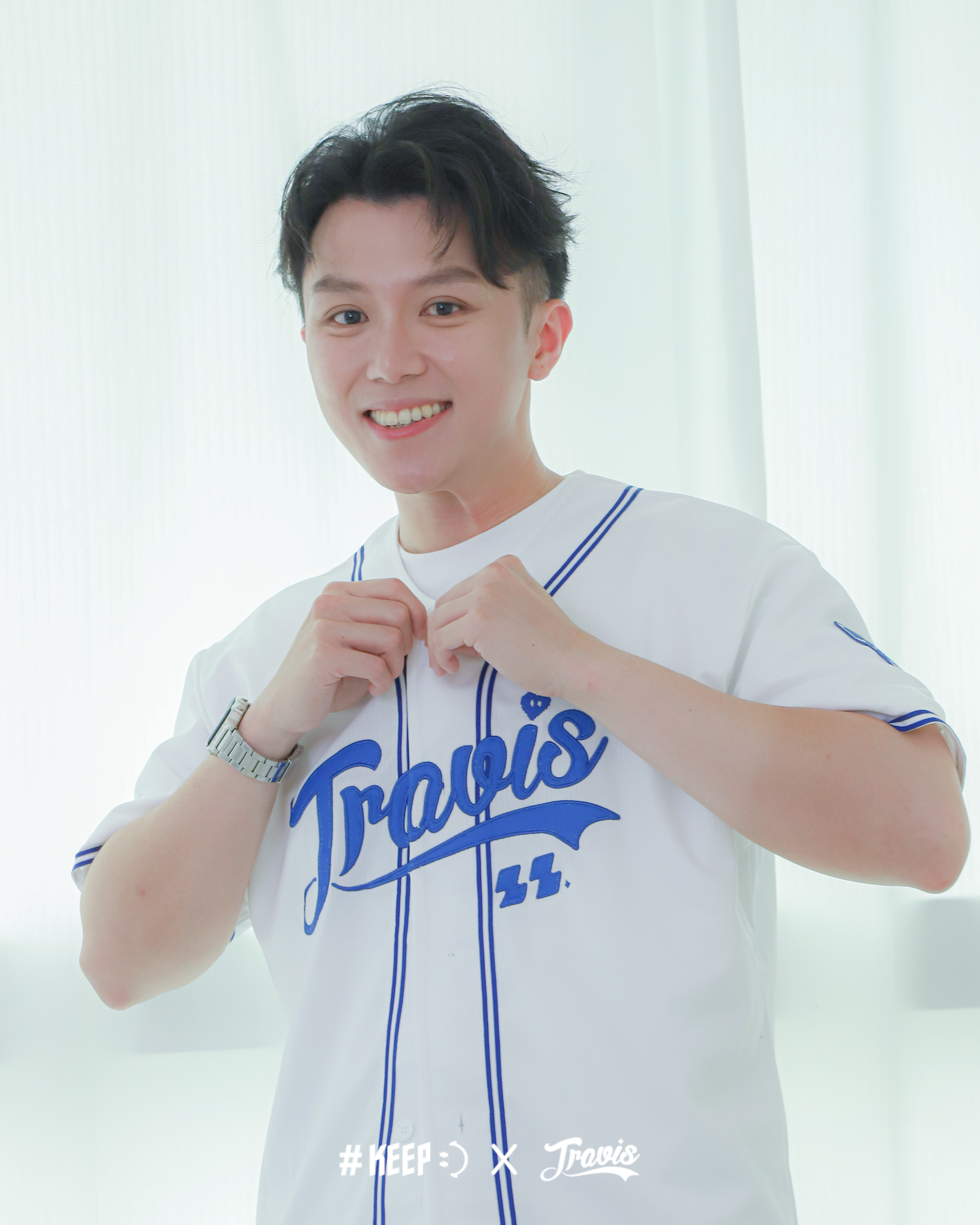 [西門門市現貨] #KEEP x TRAVIS Homerun Baseball Jersey 崔維斯 經典白 刺繡 聯名 棒球衫【KS298-WH】