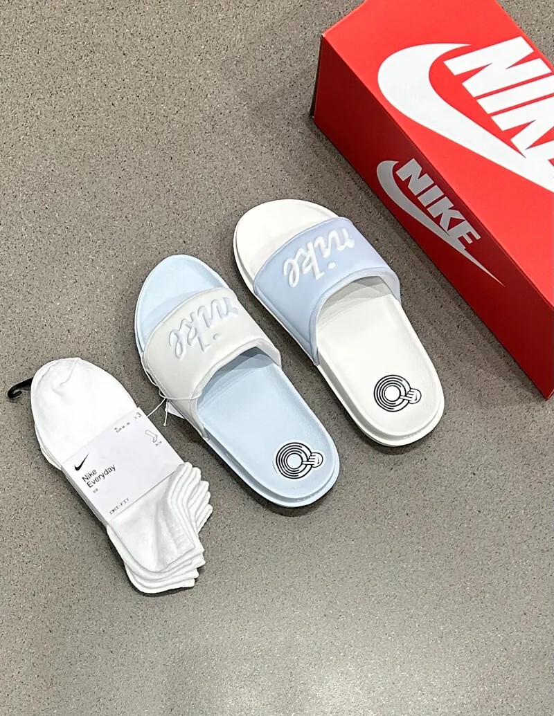 KTQ STORE ‧ Nike Offcourt Slide Mix 鴛鴦寶寶藍 陰陽 淺藍 藍白 泡棉 拖鞋 FQ7646-103