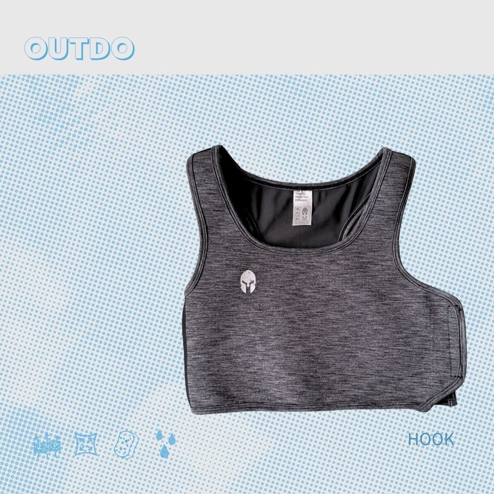 Outdo-機能型束胸-排鉤款-麻花黑色