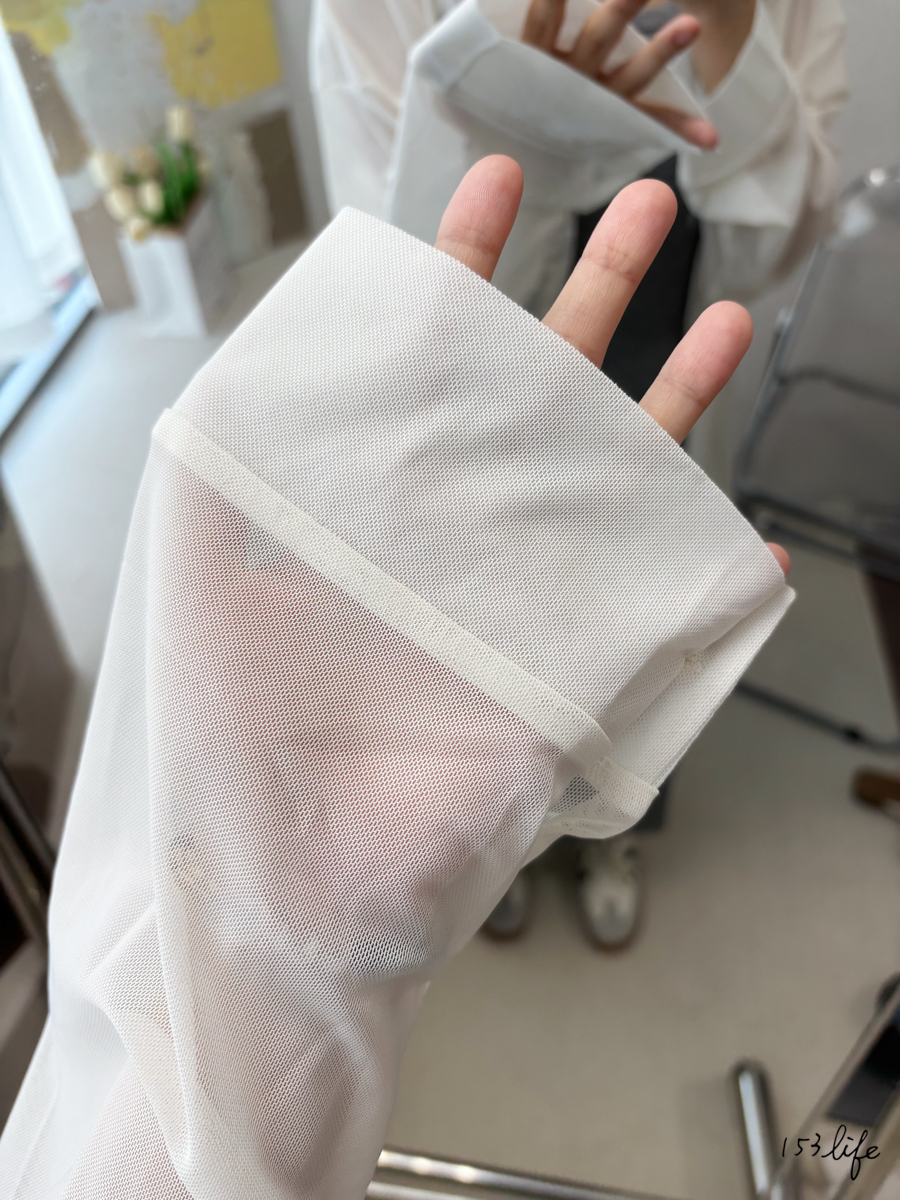 |現貨|夏日涼爽透膚網紗襯衫外罩(杏)