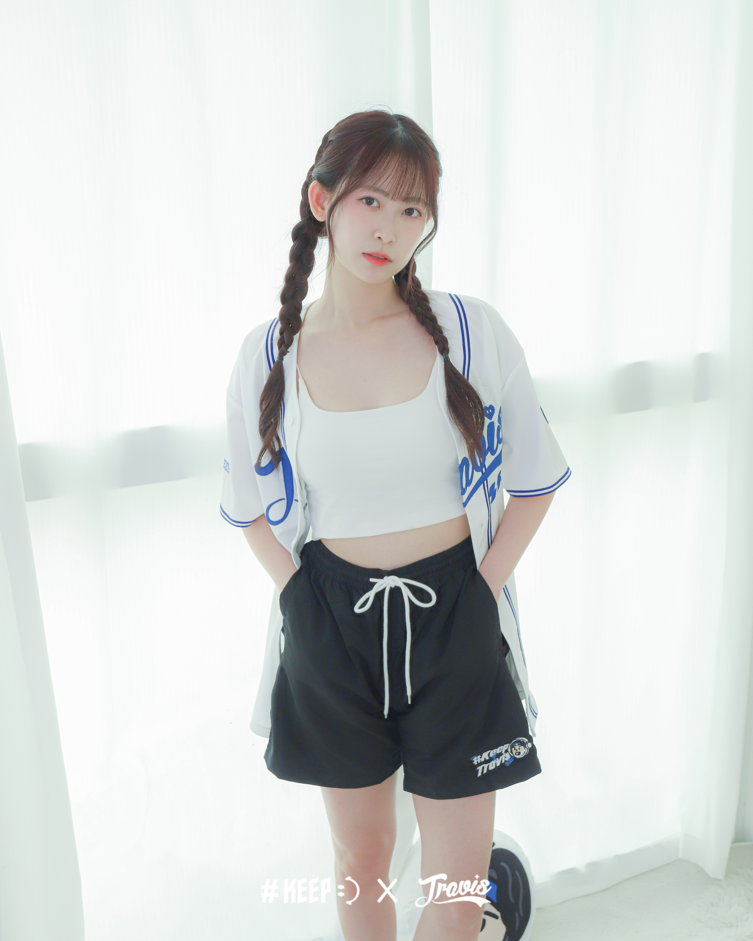 #KEEP x TRAVIS 崔維斯 黑色 聯名 火箭 Q版頭像 宇宙崔 刺繡抽繩短褲【KS296】