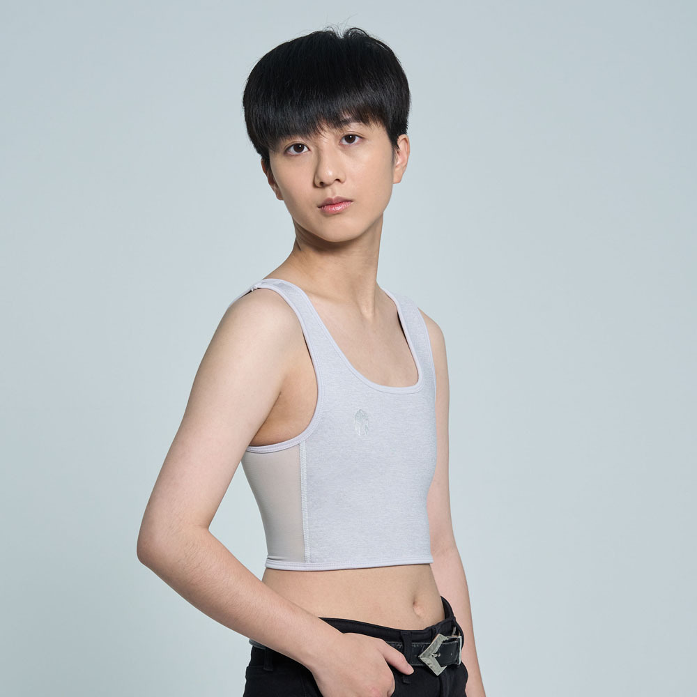 Outdo-機能型束胸-黏貼款-麻花灰色