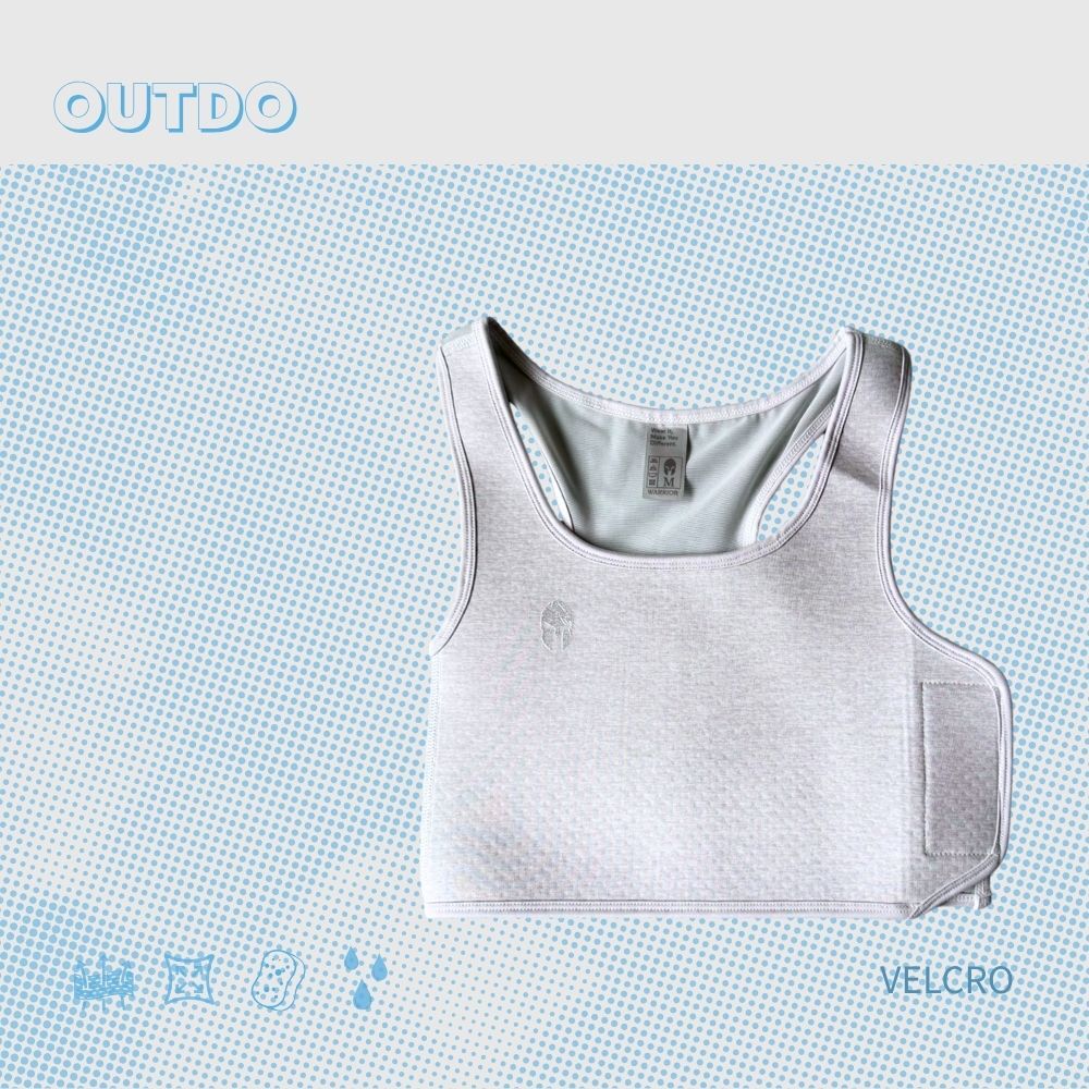 Outdo-機能型束胸-黏貼款-麻花灰色