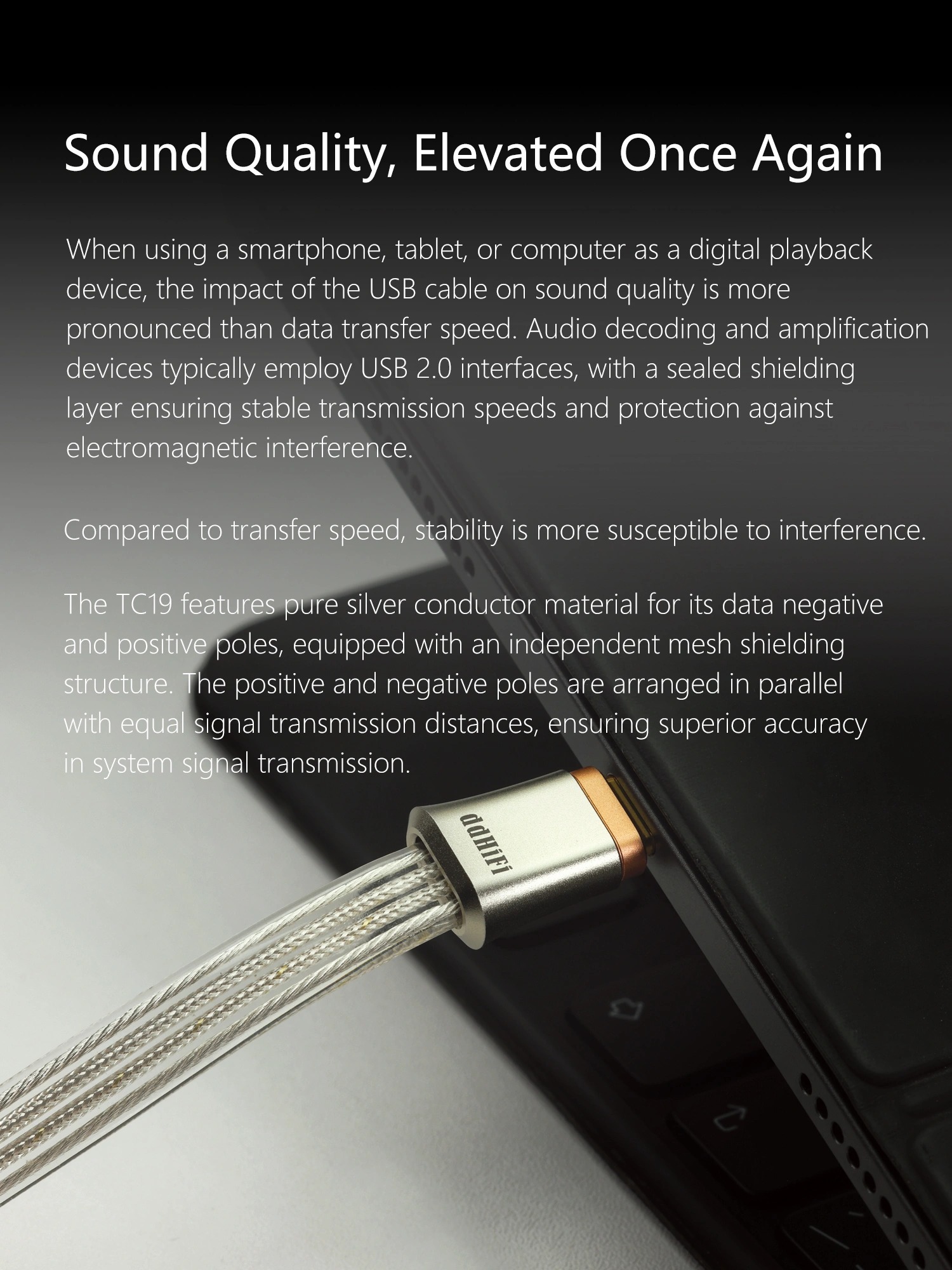 ddHiFi TC19CC Flagship Pure Silver Digital Signal Cable