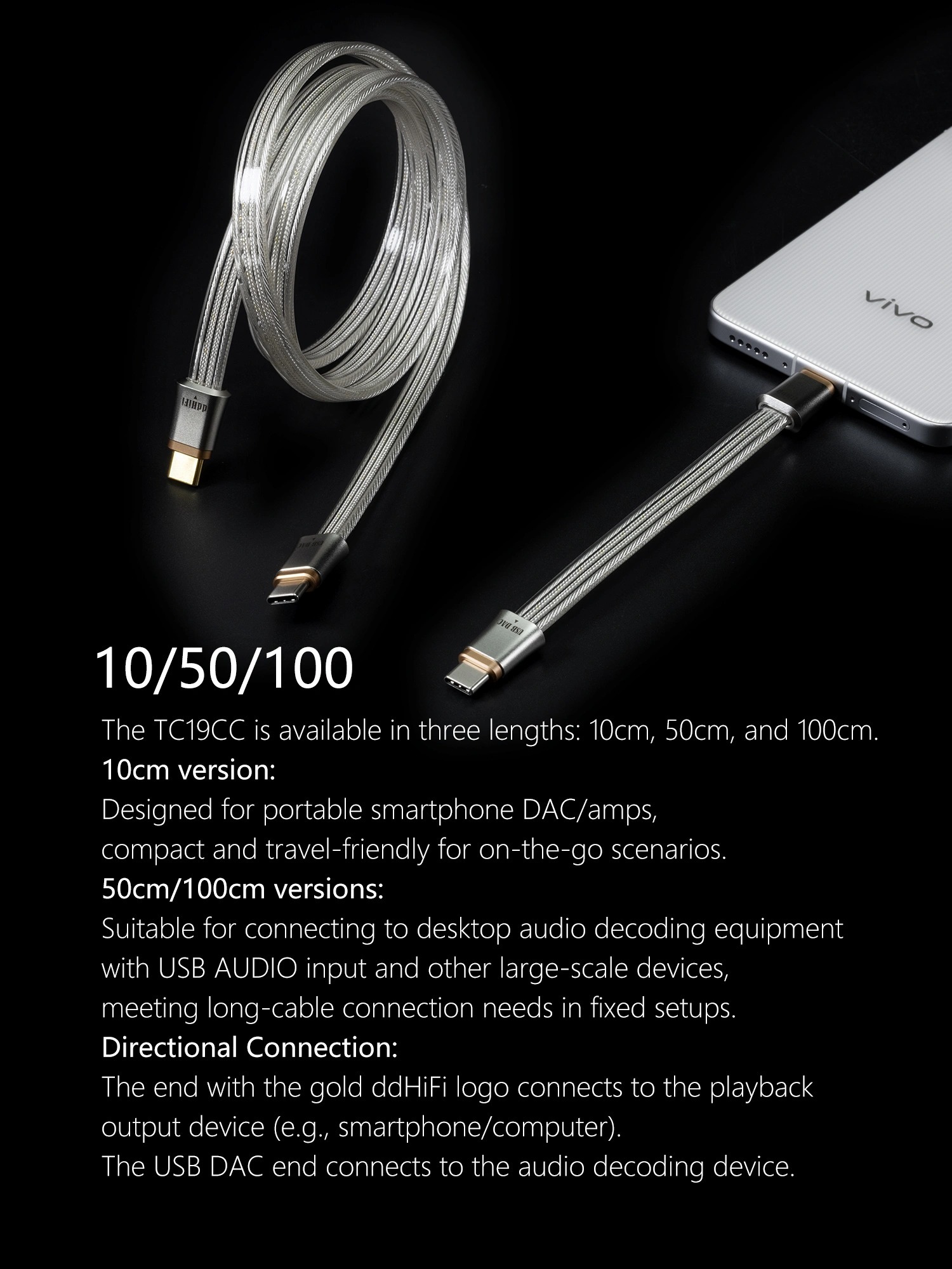ddHiFi TC19CC Flagship Pure Silver Digital Signal Cable