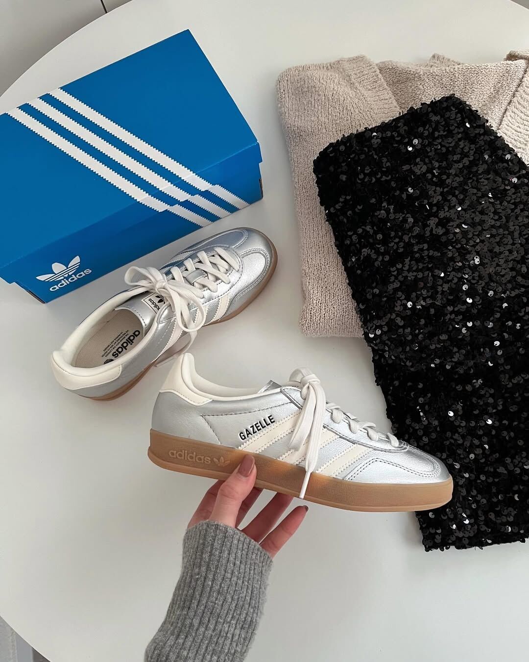 ADIDAS GAZELLE INDOOR 液態銀奶油 灰銀 米白 奶油白 女鞋 JR1206 / 預購