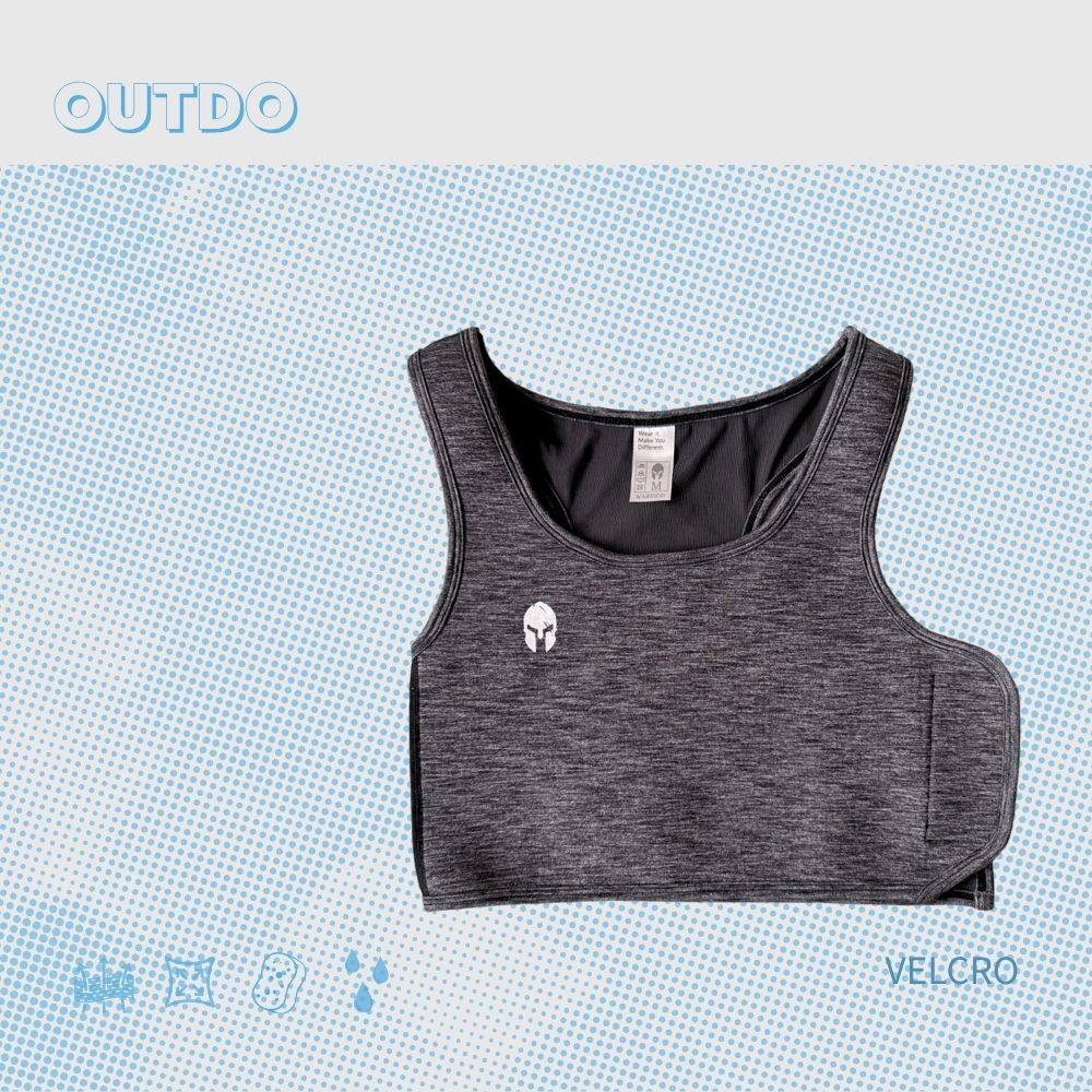 Outdo-機能型束胸-黏貼款-麻花黑色