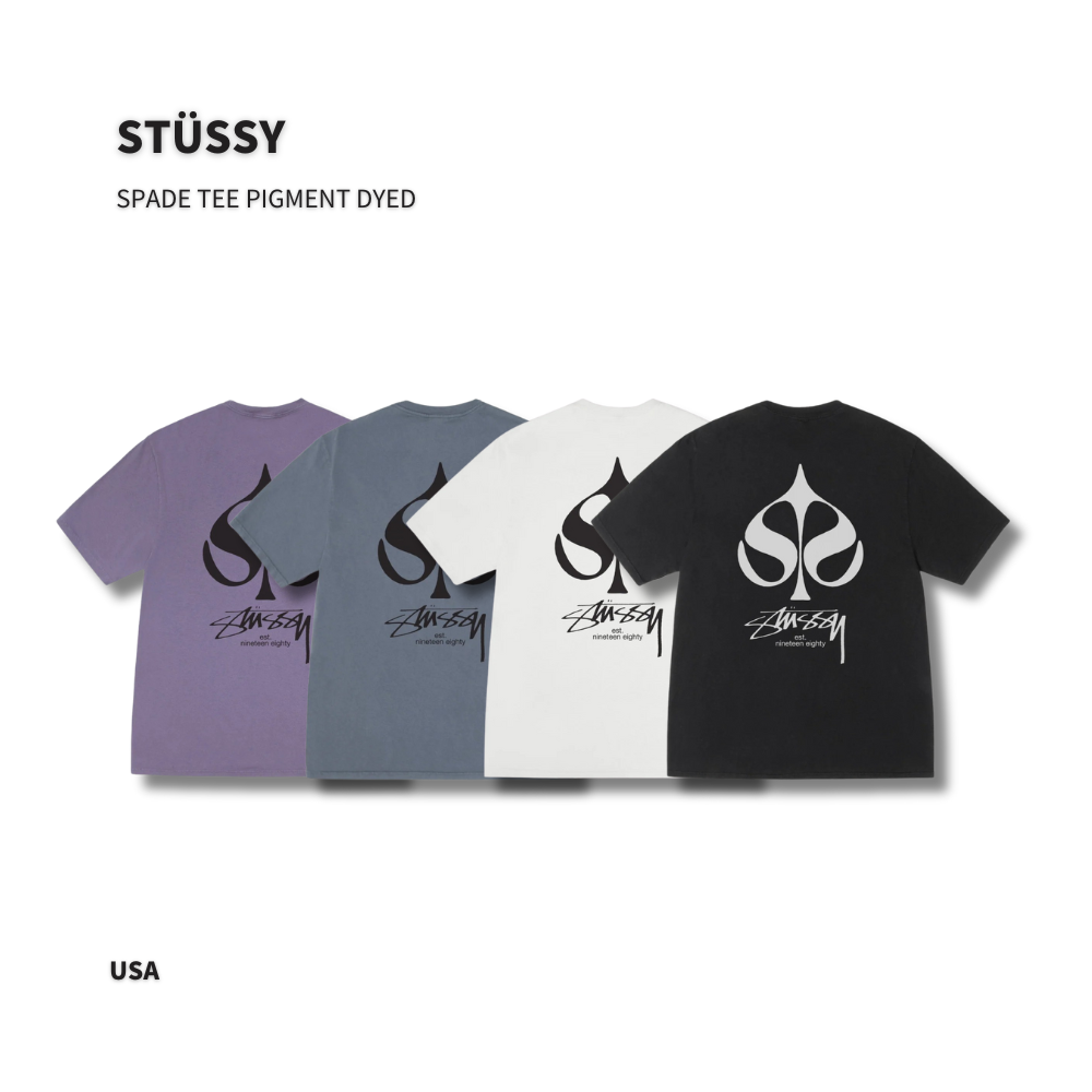 [STUSSY]★25SS★韓国人気★SPADE TEE PIGMENT DYED Spade Tee Pigment Dyed – Natural | Tees | Stüssy Japan