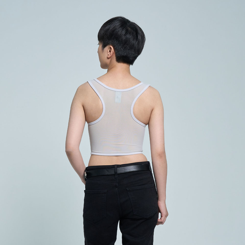 Outdo-機能型束胸-側拉鍊款-麻花灰色