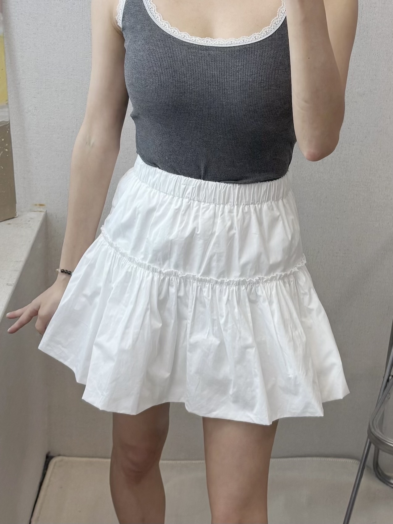 |現貨|雲朵糖霜蛋糕A字短裙(白)