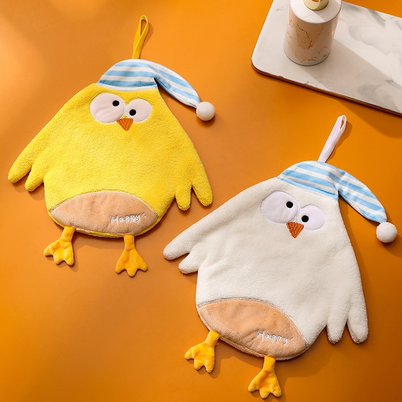 《07048》睡覺帽歪眼小雞擦手巾