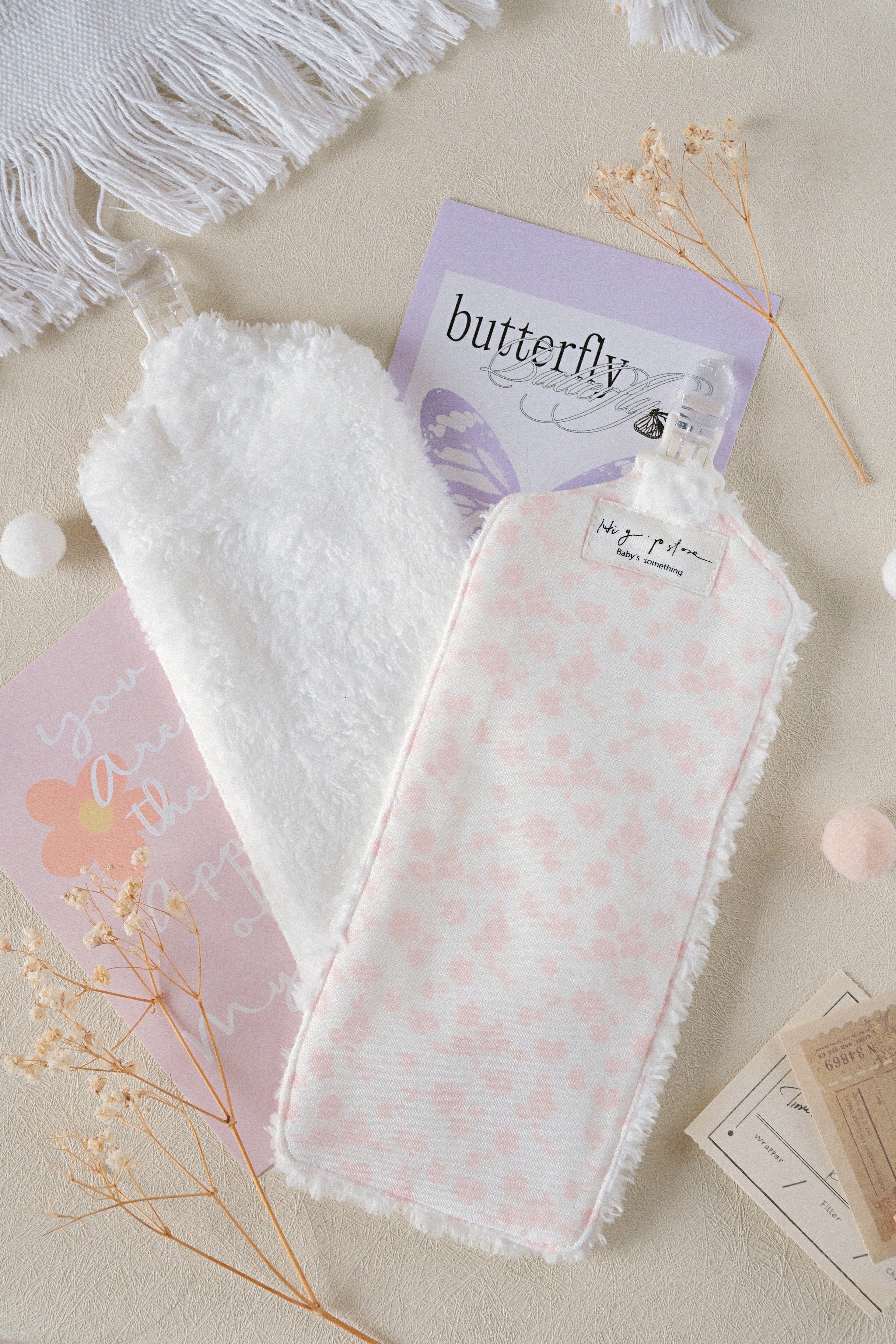 Hi Y.P store-手作手帕夾-獨家設計款-霧粉霜語