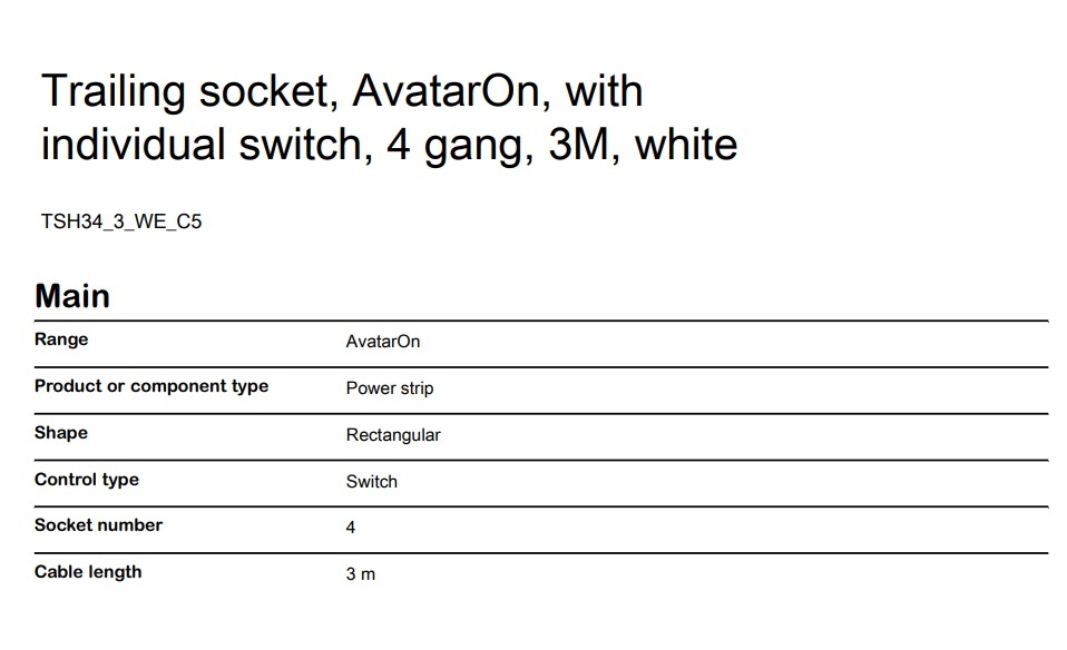 施耐德 TSH34U_3_WE_C5 13A 4G 獨立開關插座和 2組USB TYPE A 充電插座配LED指示燈擴充插座 (連3公尺線路)