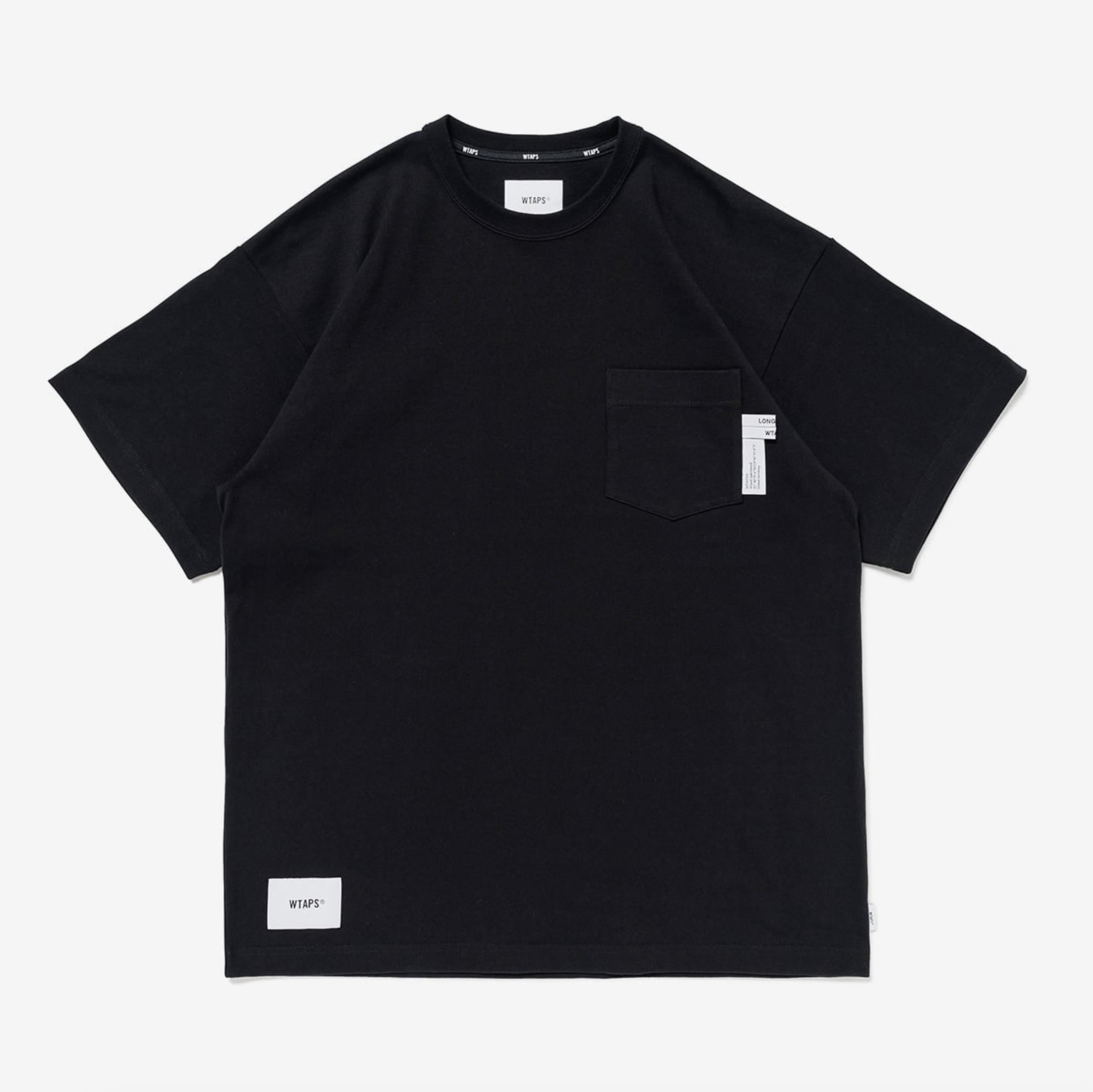 -(B4e02)-WTAPS POCKET INSECT / SS / COTTON T-SHIRT 口袋 標籤設計 短T 黑色/白色-251ATDT-CSM15