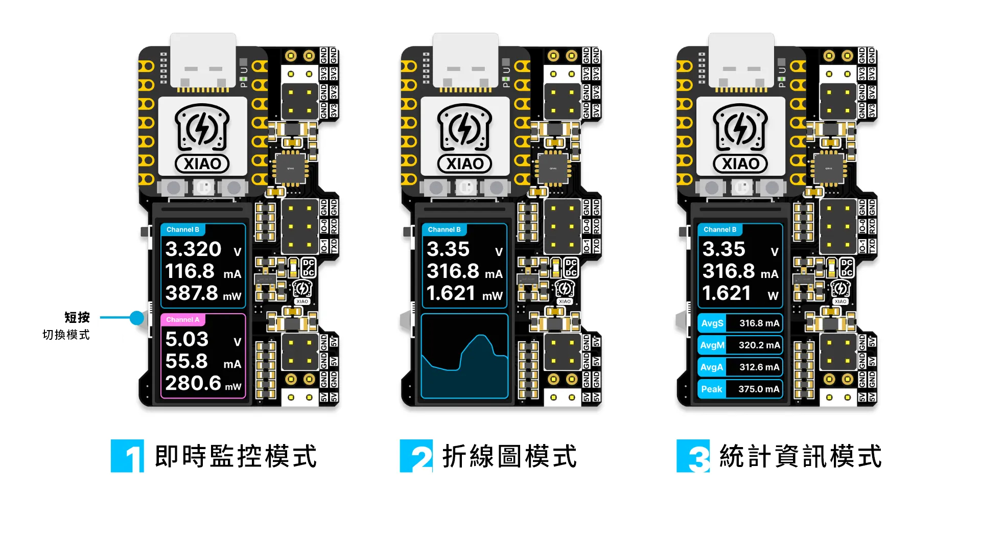 XIAO,PowerBread,麵包板電源模組,切換介面