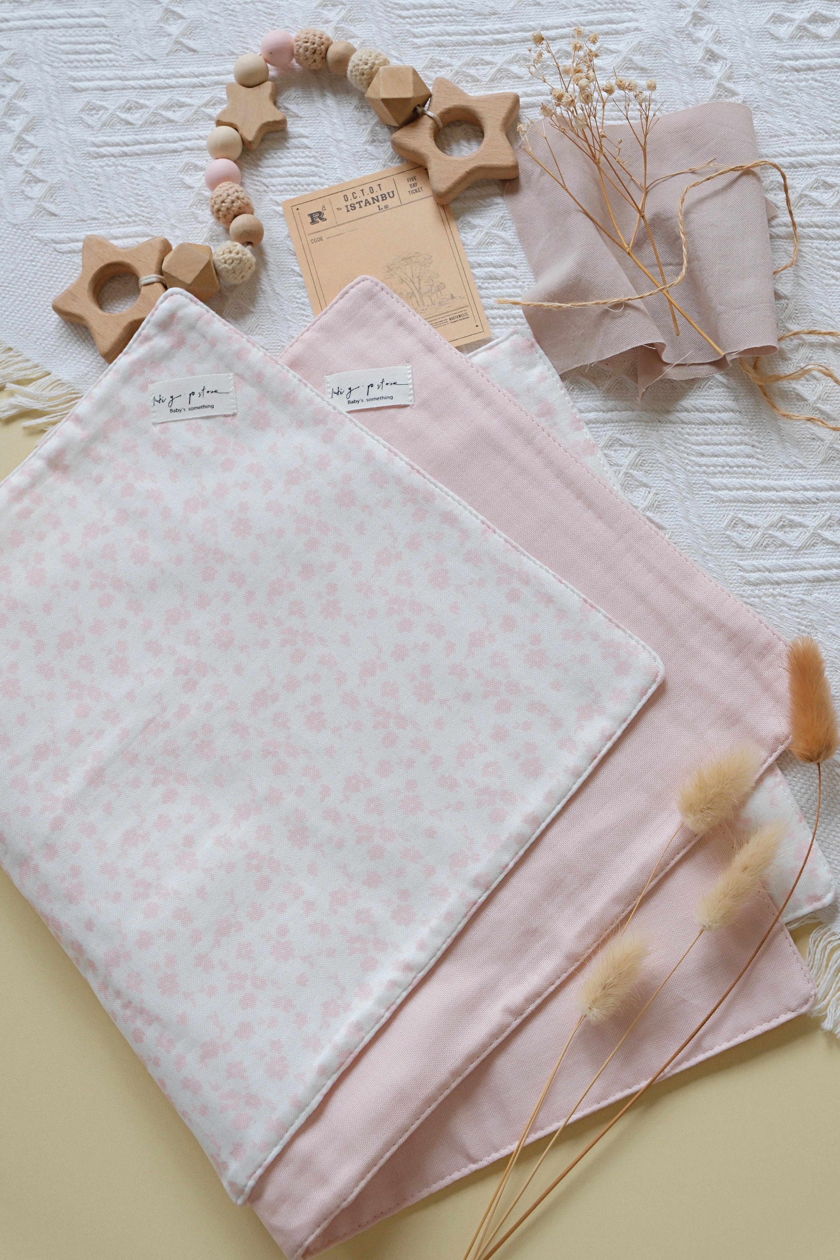 Hi Y.P store-拍嗝巾-獨家設計款-霧粉霜語 ( 2件組 )