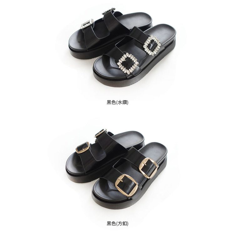 夏日閃閃 厚底雙帶扣涼拖鞋【FX2130】