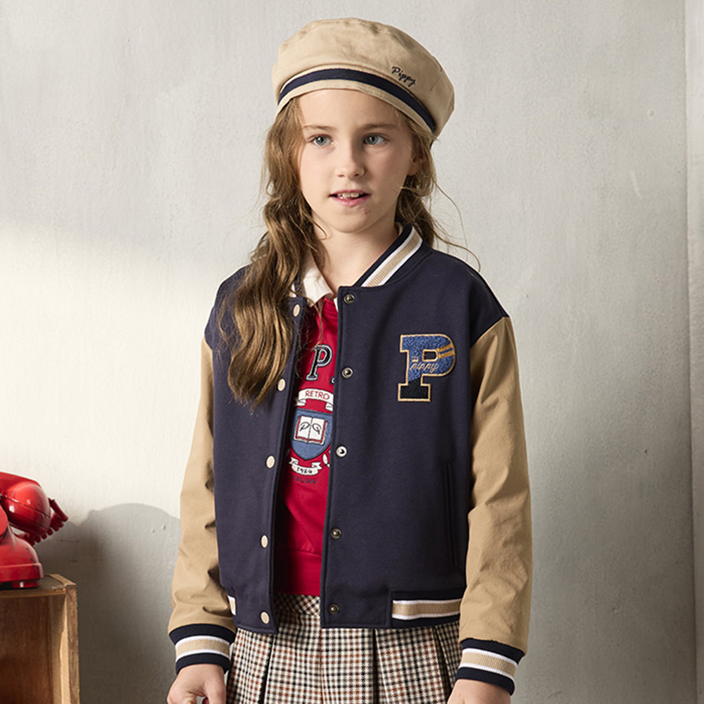 PIPPY LOGO個性棒球外套 藍 (中性款)