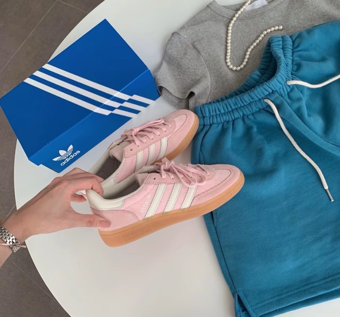 【OWN】Adidas HANDBALL SPEZIAL W 休閒 麂皮 燈芯絨 女鞋 德訓鞋 手球鞋 粉色 IG1977