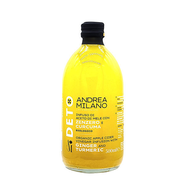 【現貨】意大利ANDREA MILANO 有機無過濾蘋果醋 500ml丨黃薑蘋果醋500ml