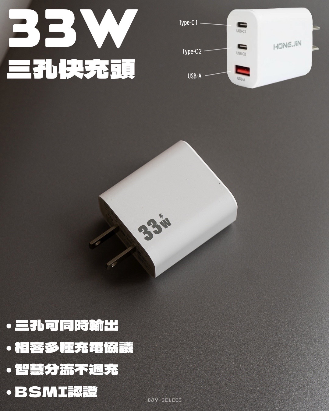 #預購 HJ 33W多口快充頭 GaN 氮化鎵 充電組合