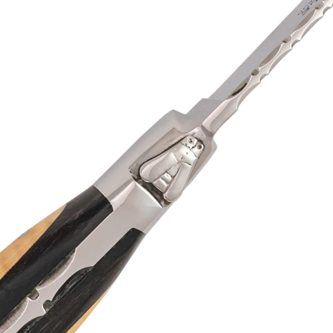 FONTENILLE PATAUD ⋆ Laguiole 黑檀木與黃楊木鑲嵌⋆ 璣鏤雕花手柄 ⋆ 牛排刀2件禮盒組