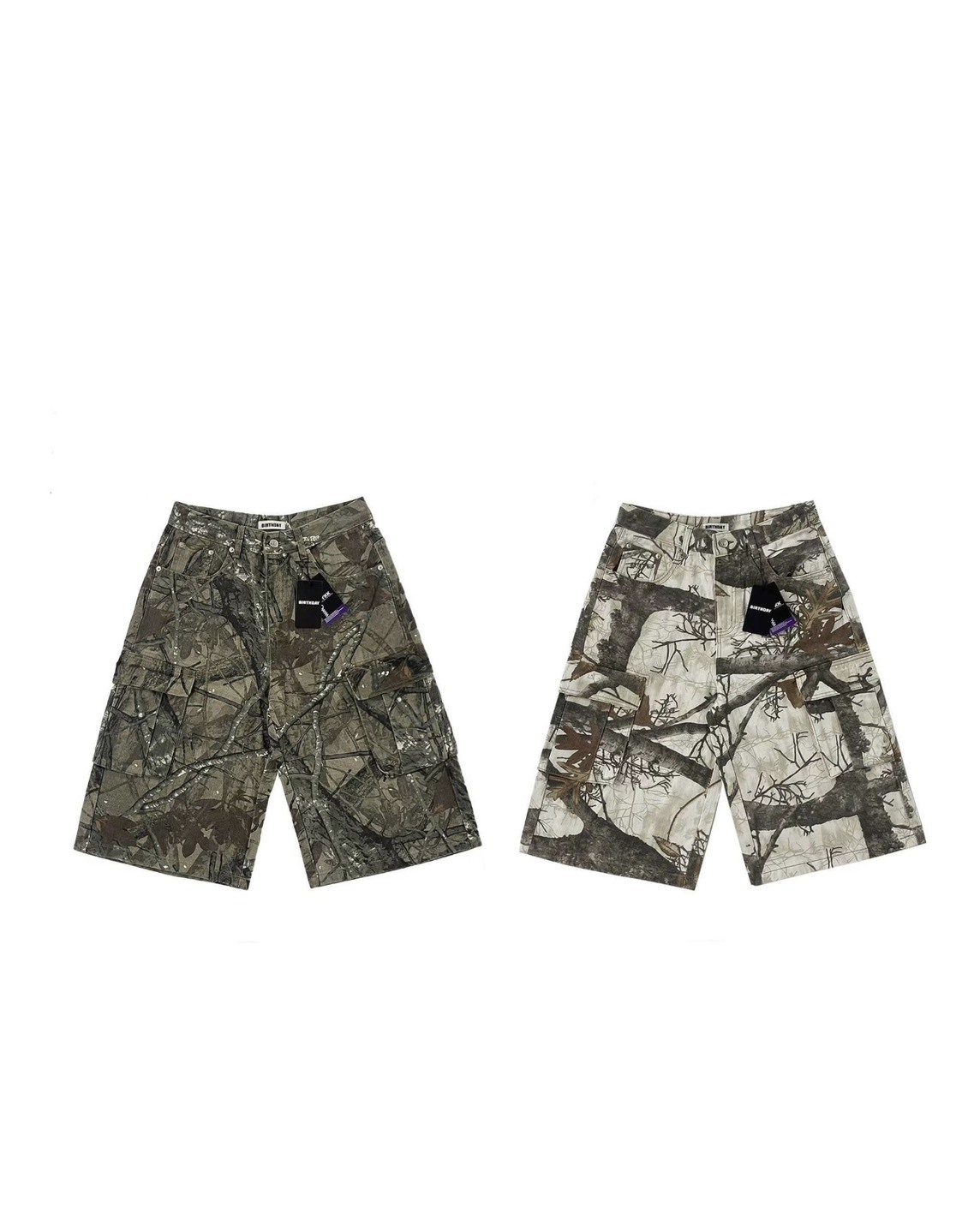 UNISEX 樹葉 工裝褲 短褲 膝下褲 #七分褲