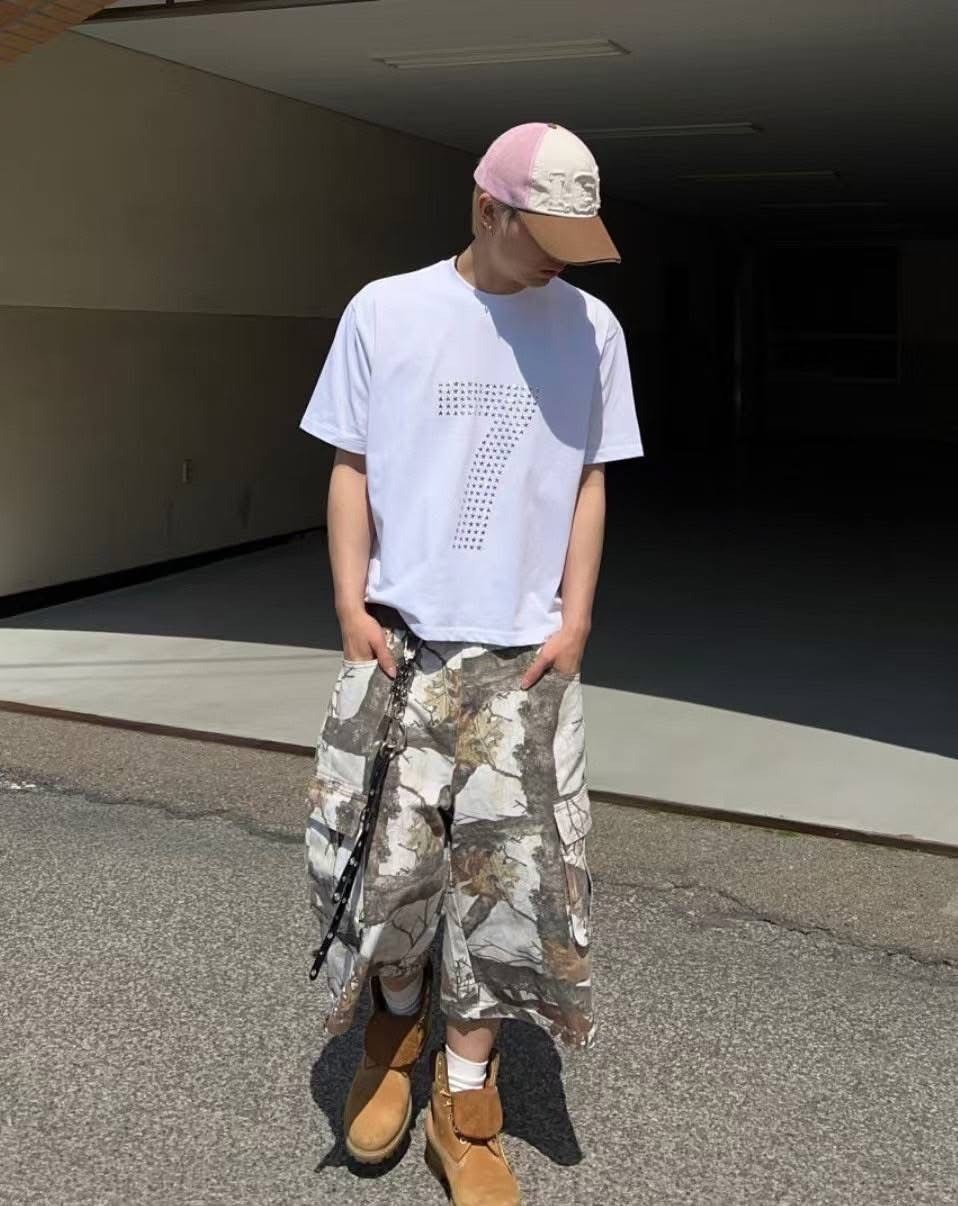 UNISEX 樹葉 工裝褲 短褲 膝下褲 #七分褲