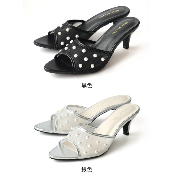 貴婦氣場 珍珠透明穆勒涼鞋【KH8017】