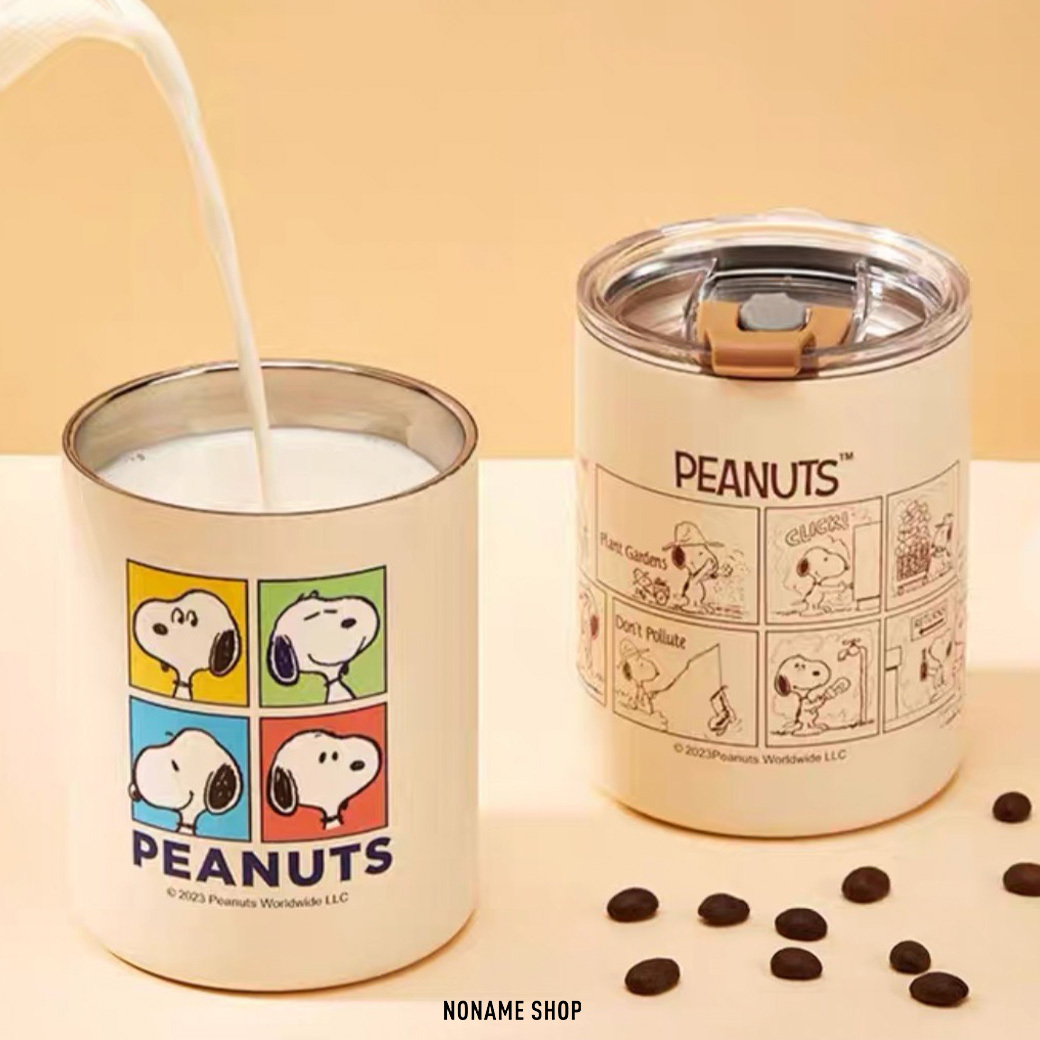 SNOOPY 史努比 高顏質 不鏽鋼 咖啡杯 隨行杯 吸管杯 三款