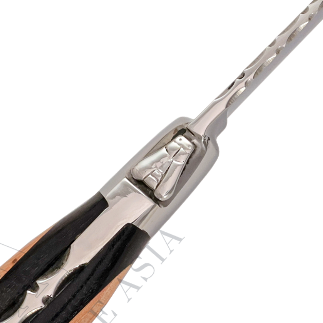 FONTENILLE PATAUD ⋆ Laguiole 黑檀木與杜松木鑲嵌⋆ 璣鏤雕花手柄 ⋆ 牛排刀2件禮盒組