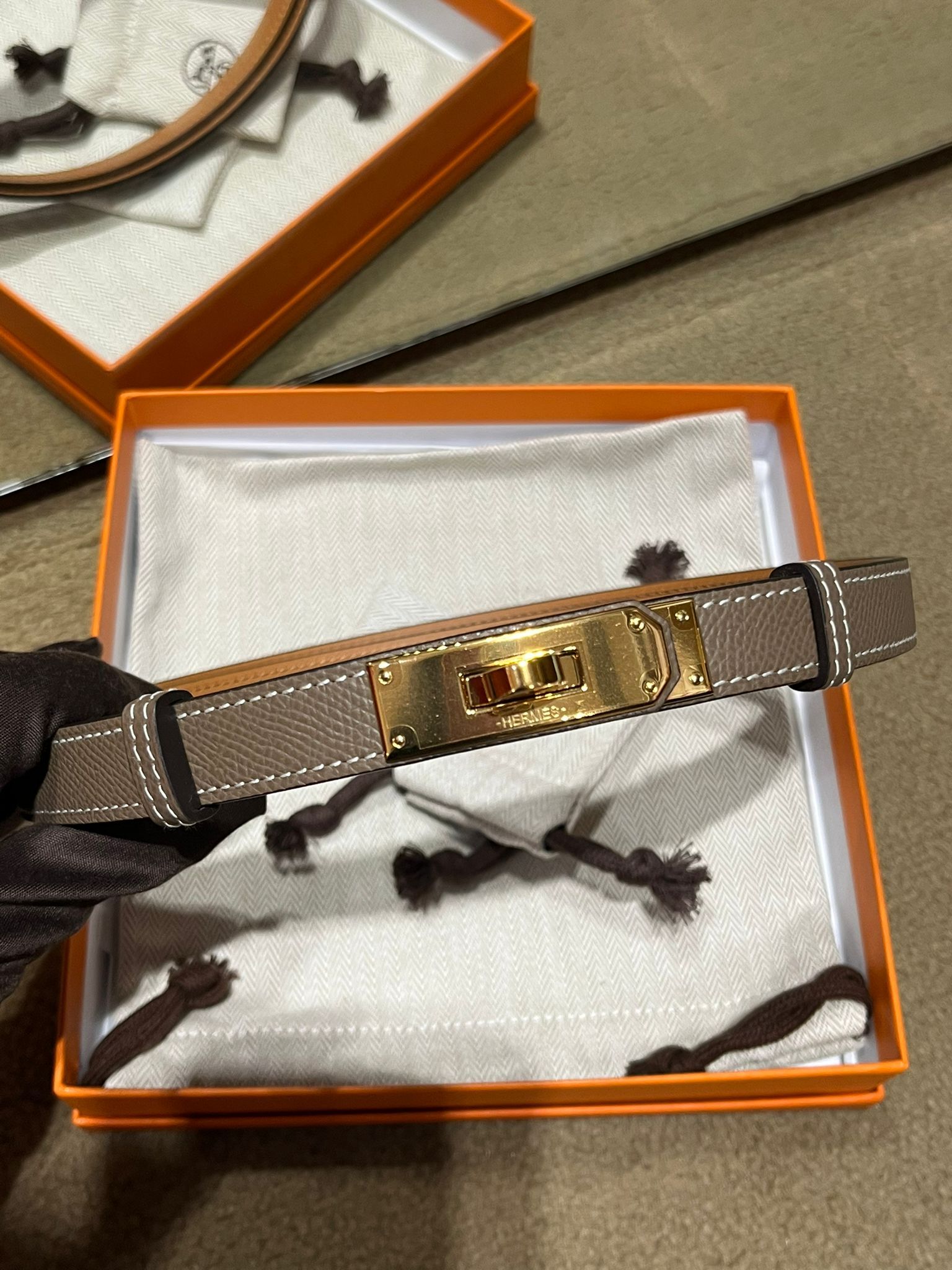 Kelly belt 18 etoupe epsom CC