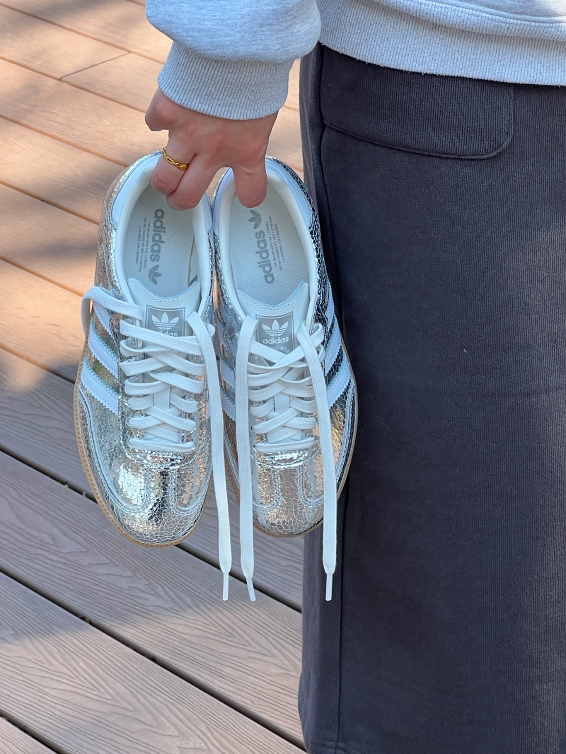 ADIDAS SAMBA OG Y2K Silver Metallic 復古銀 裂紋 JR0035