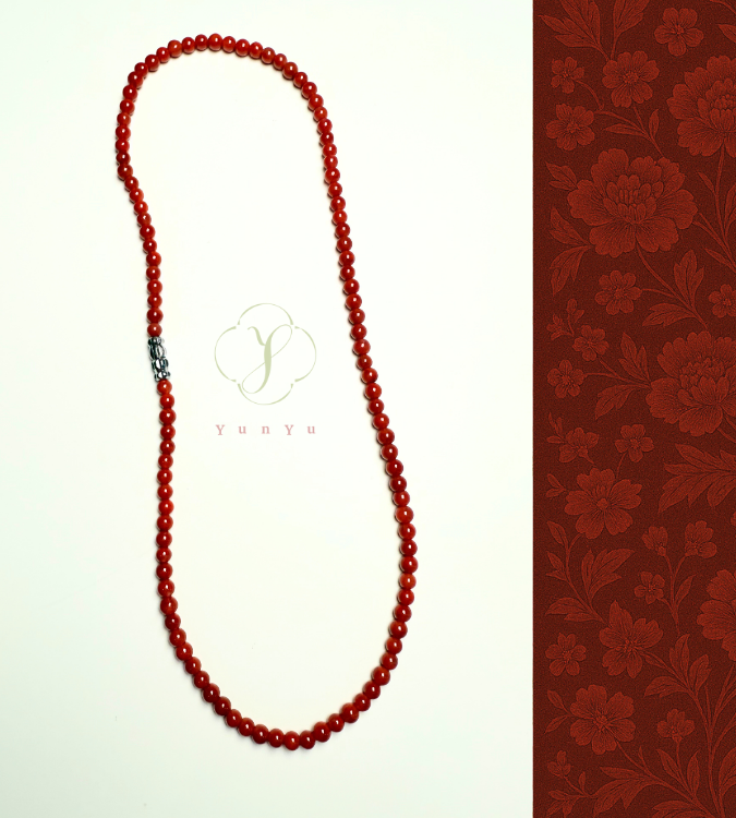 南紅小米珠項鍊(108顆)